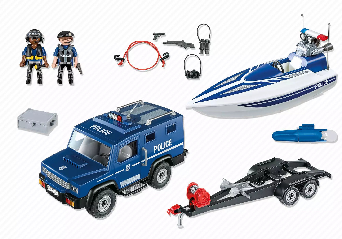 Playmobil 5187 City Action Polizei-Truck mit Speedboot