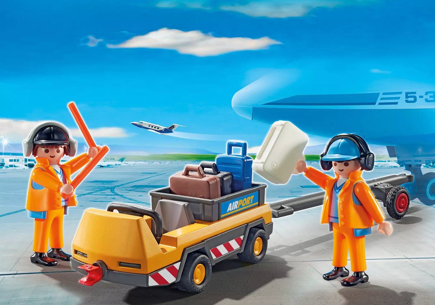 Playmobil 5396 City Action Flugzeugschlepper mit Fluglotsen