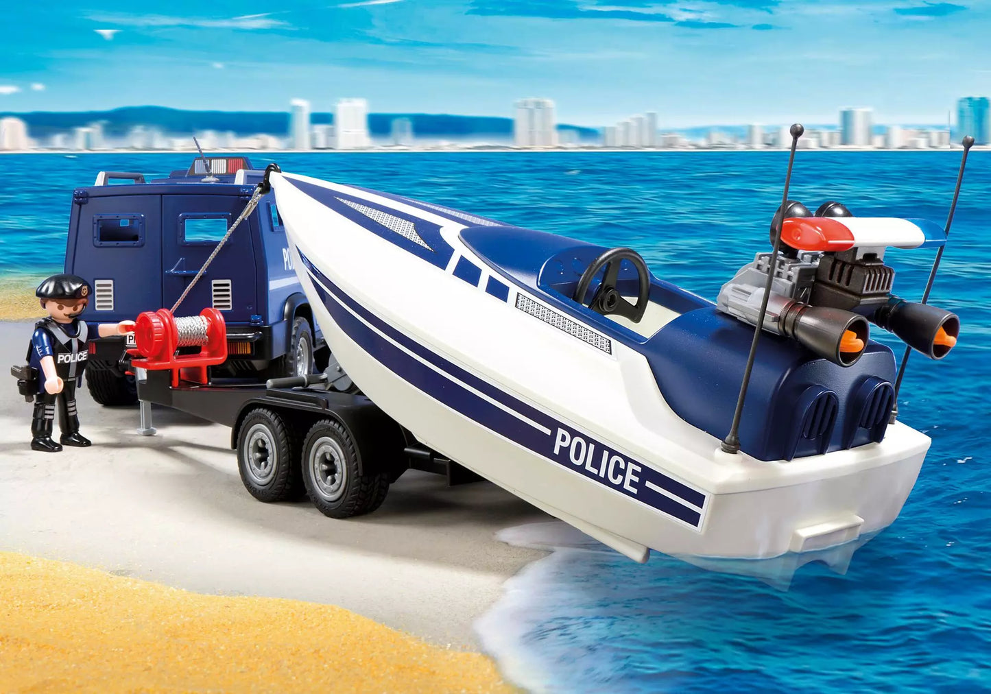 Playmobil 5187 City Action Polizei-Truck mit Speedboot