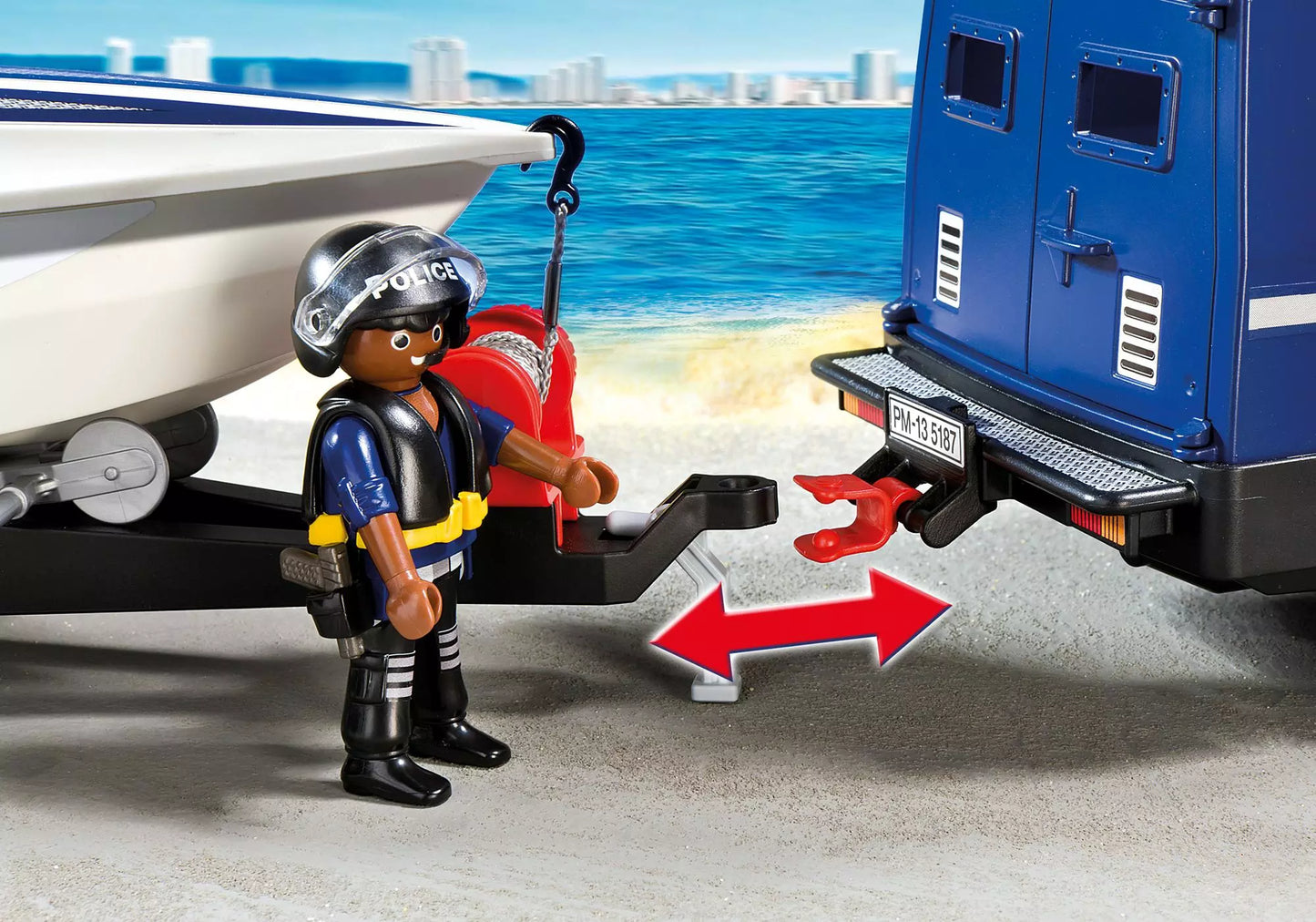 Playmobil 5187 City Action Polizei-Truck mit Speedboot