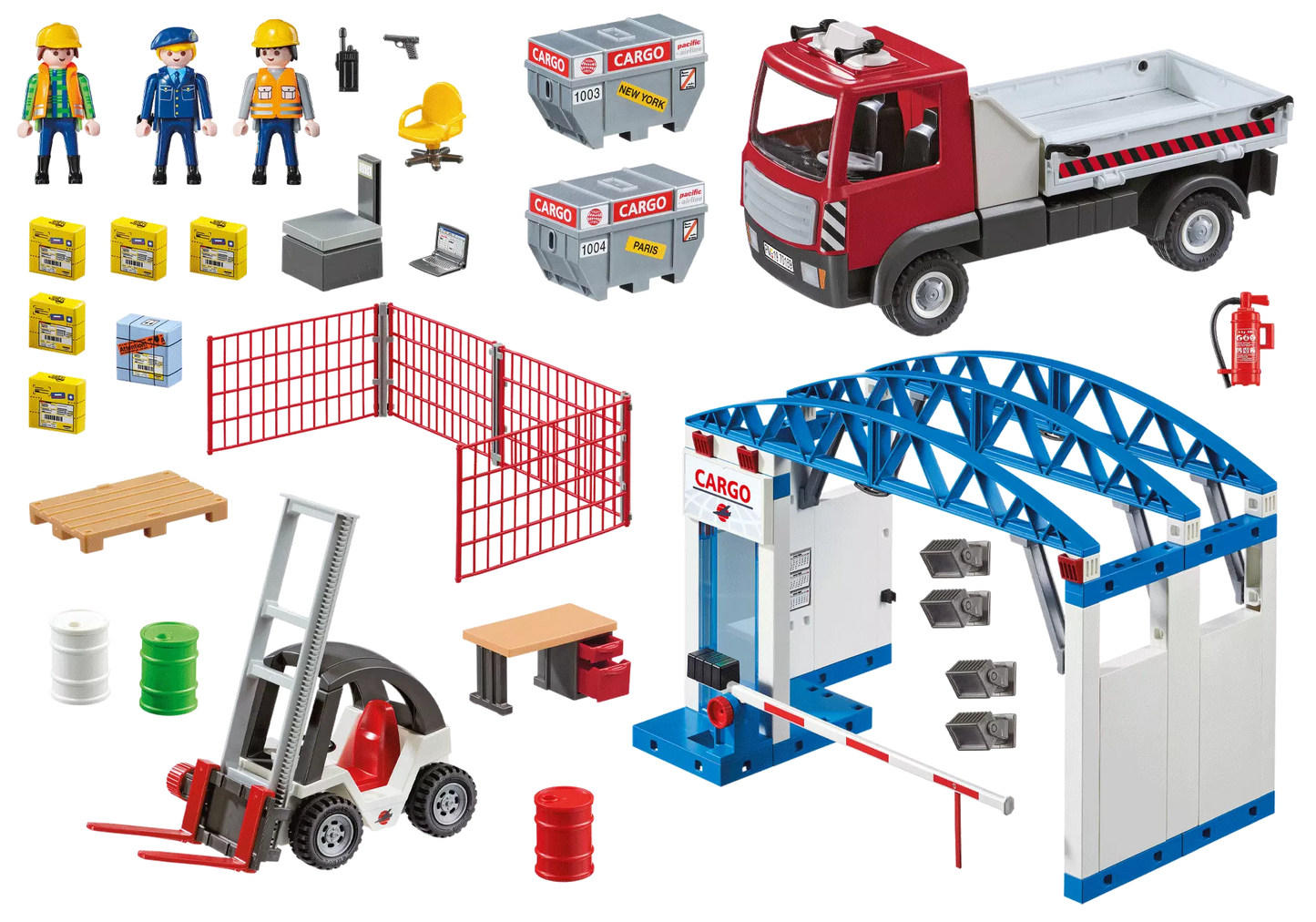 Playmobil 70169 City Action Cargo-Halle mit Transportfahrzeugen