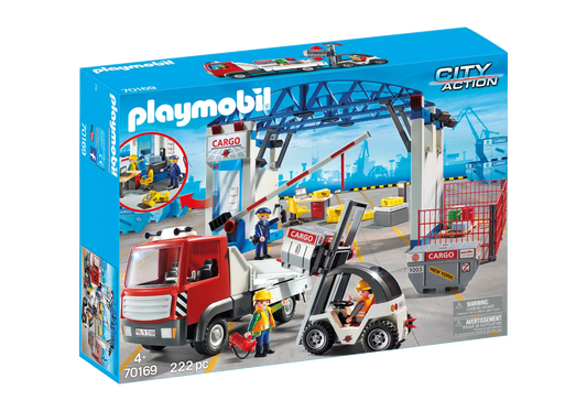 Playmobil 70169 City Action Cargo-Halle mit Transportfahrzeugen