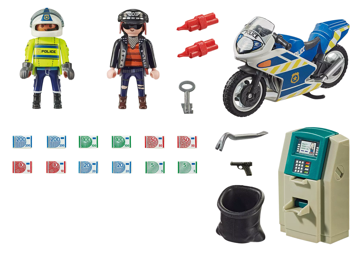 Playmobil 70572 City Action Polizei-Motorrad: Verfolgung des Geldräubers