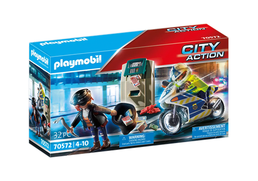 Playmobil 70572 City Action Polizei-Motorrad: Verfolgung des Geldräubers
