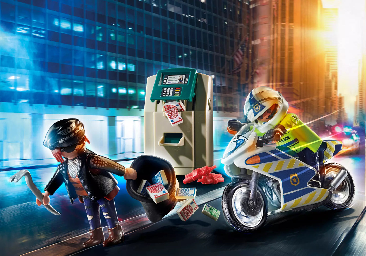 Playmobil 70572 City Action Polizei-Motorrad: Verfolgung des Geldräubers