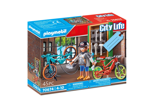Playmobil 70674 City Life Geschenkset E-Bike-Werkstatt