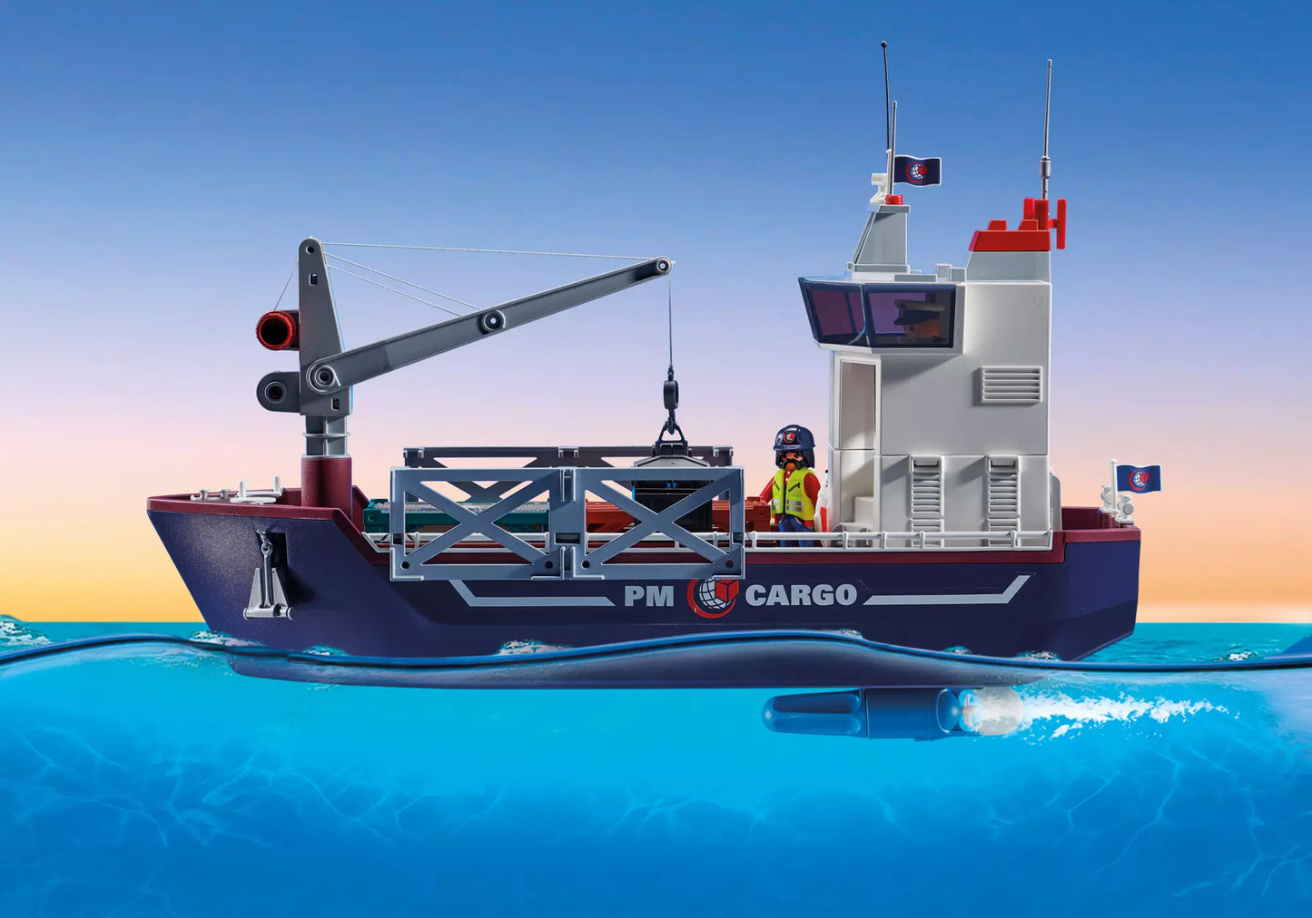 Playmobil 70769 City Action Großes Containerschiff mit Zollboot