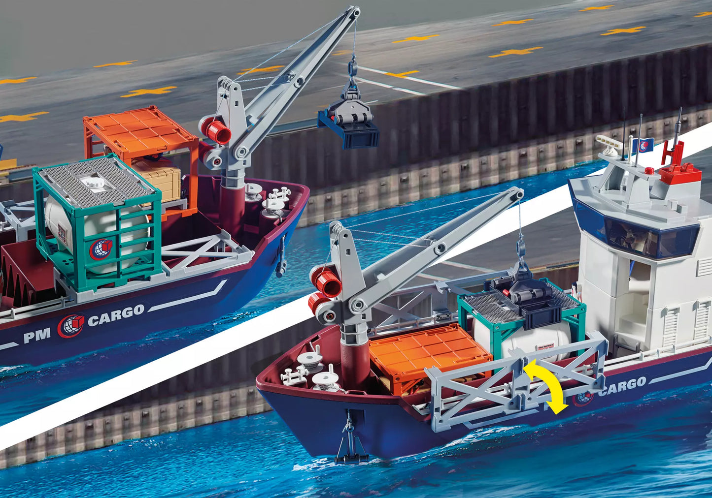 Playmobil 70769 City Action Großes Containerschiff mit Zollboot