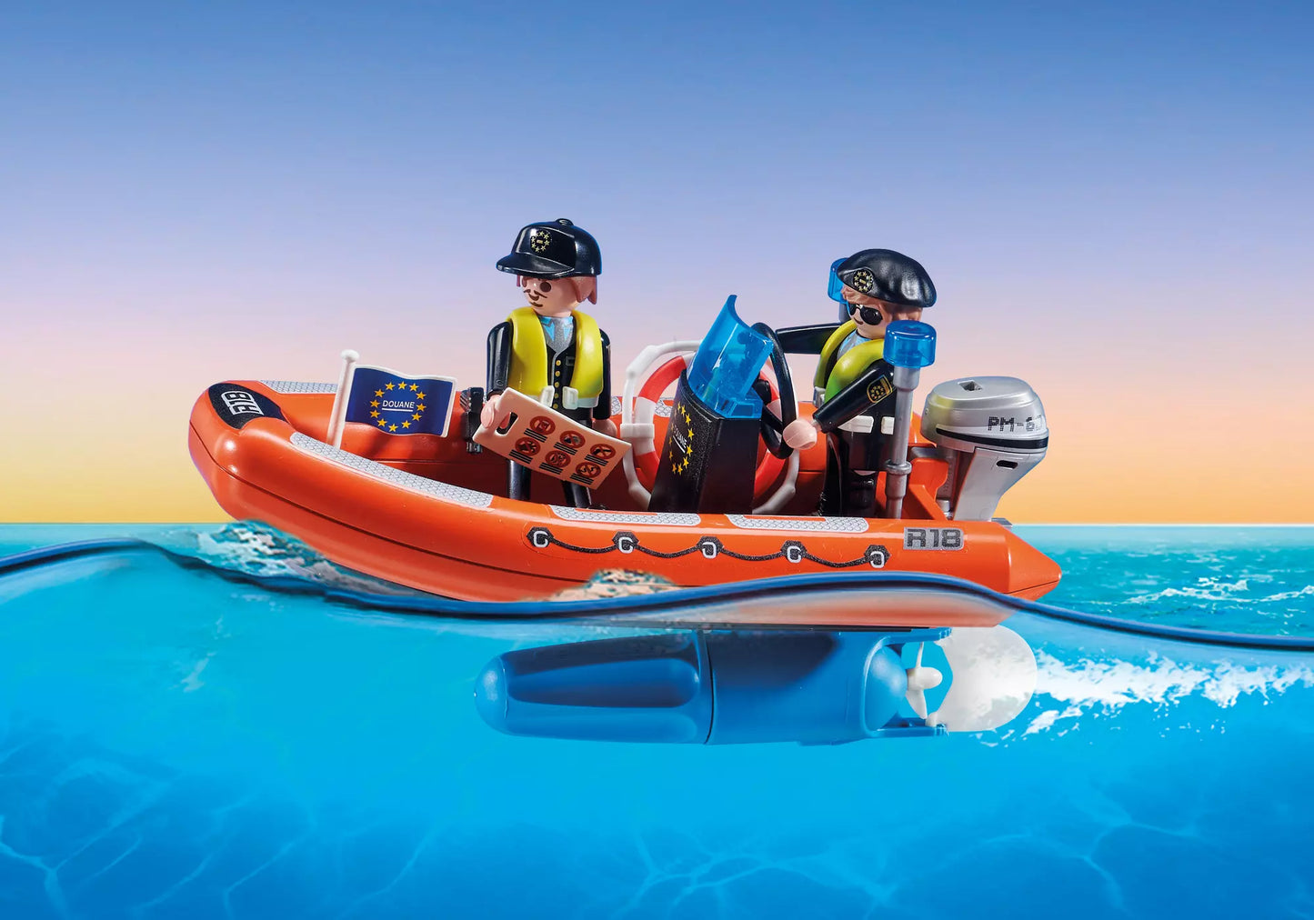 Playmobil 70769 City Action Großes Containerschiff mit Zollboot