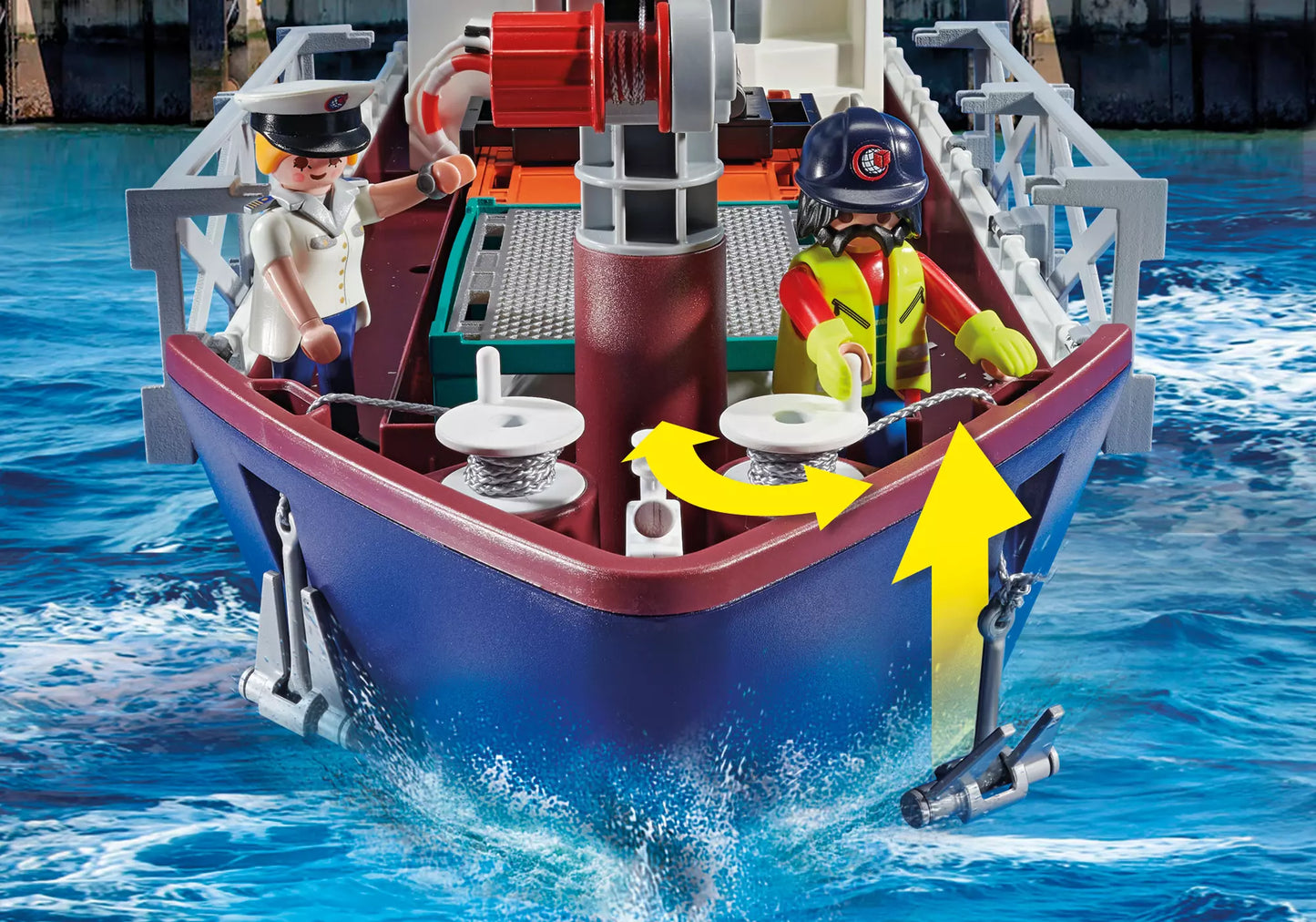 Playmobil 70769 City Action Großes Containerschiff mit Zollboot