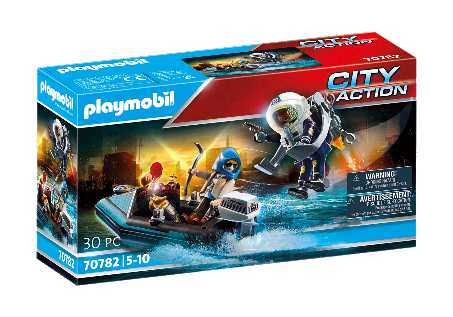 Playmobil 70782 City Action Polizei-Jetpack: Festnahme des Kunsträubers