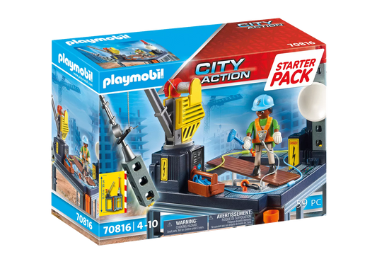 Playmobil 70816 City Action Starter Pack Baustelle mit Seilwinde