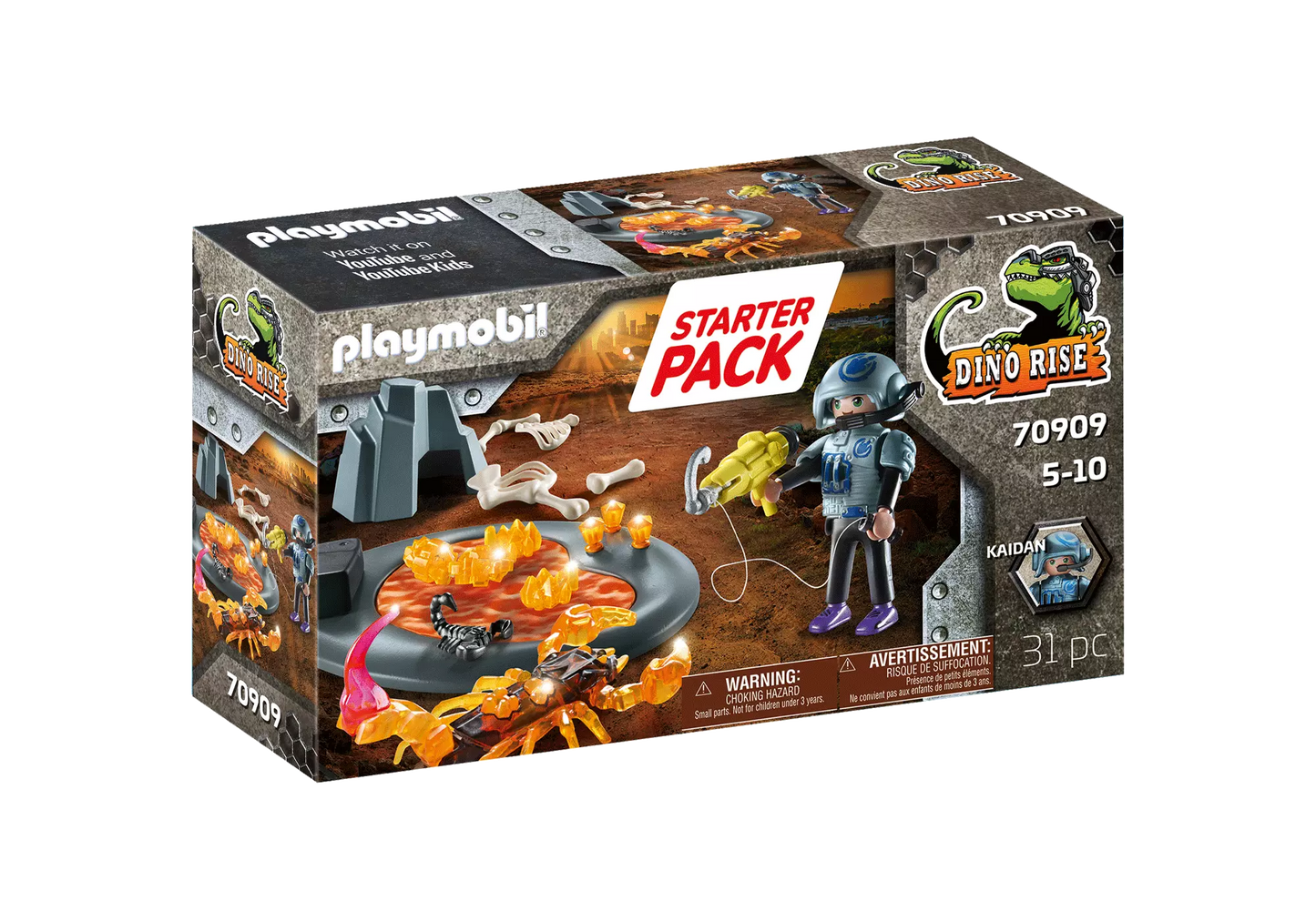 Playmobil 70909 Dino Rise Starter Pack Starter Pack Kampf gegen den Feuerskorpion