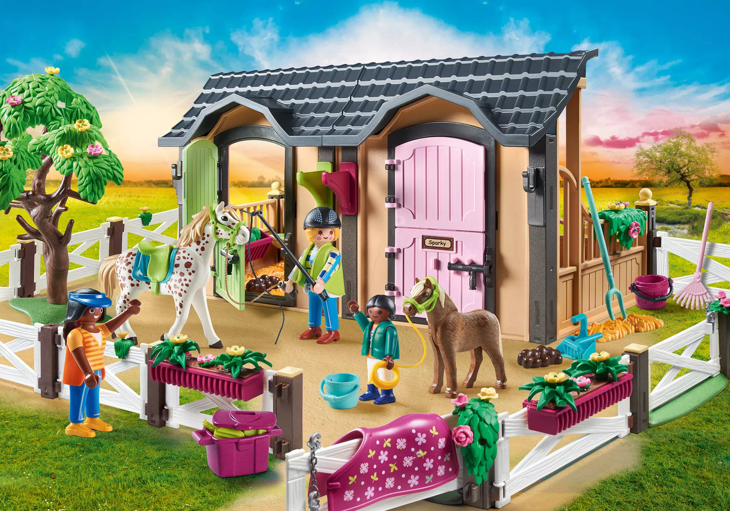 Playmobil 70995 Country Promo Pack Reitunterricht mit Pferdeboxen
