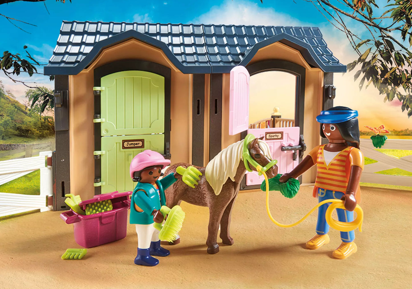Playmobil 70995 Country Promo Pack Reitunterricht mit Pferdeboxen
