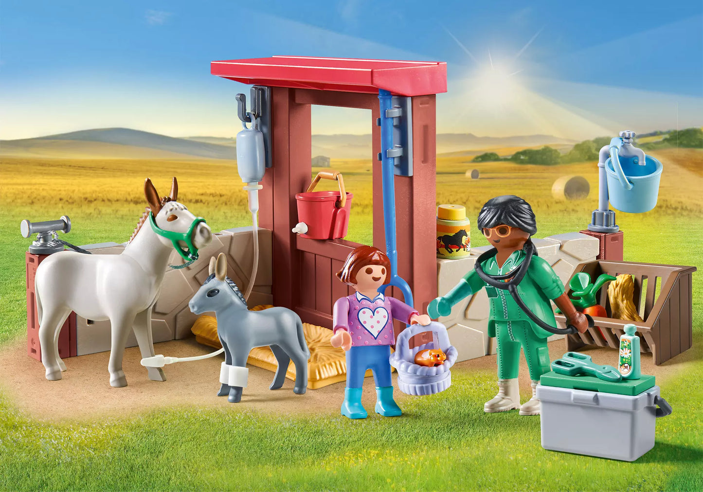 Playmobil 71471 Country Starter Pack Tierarzteinsatz bei den Eseln
