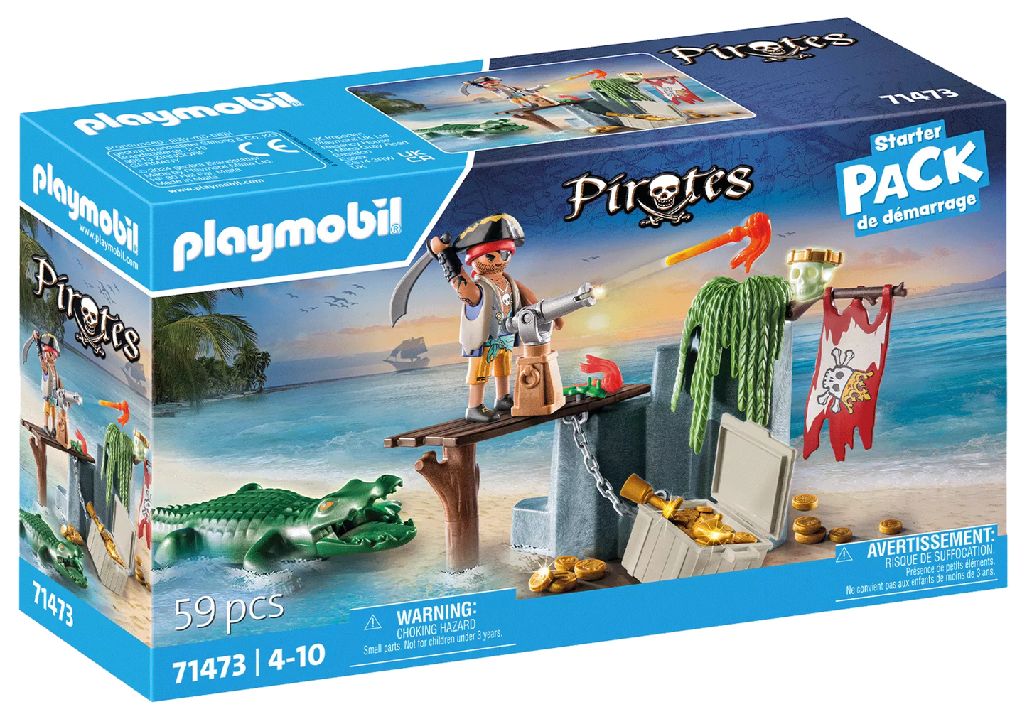 Playmobil 71473 Pirates Starter Pack Pirat mit Alligator